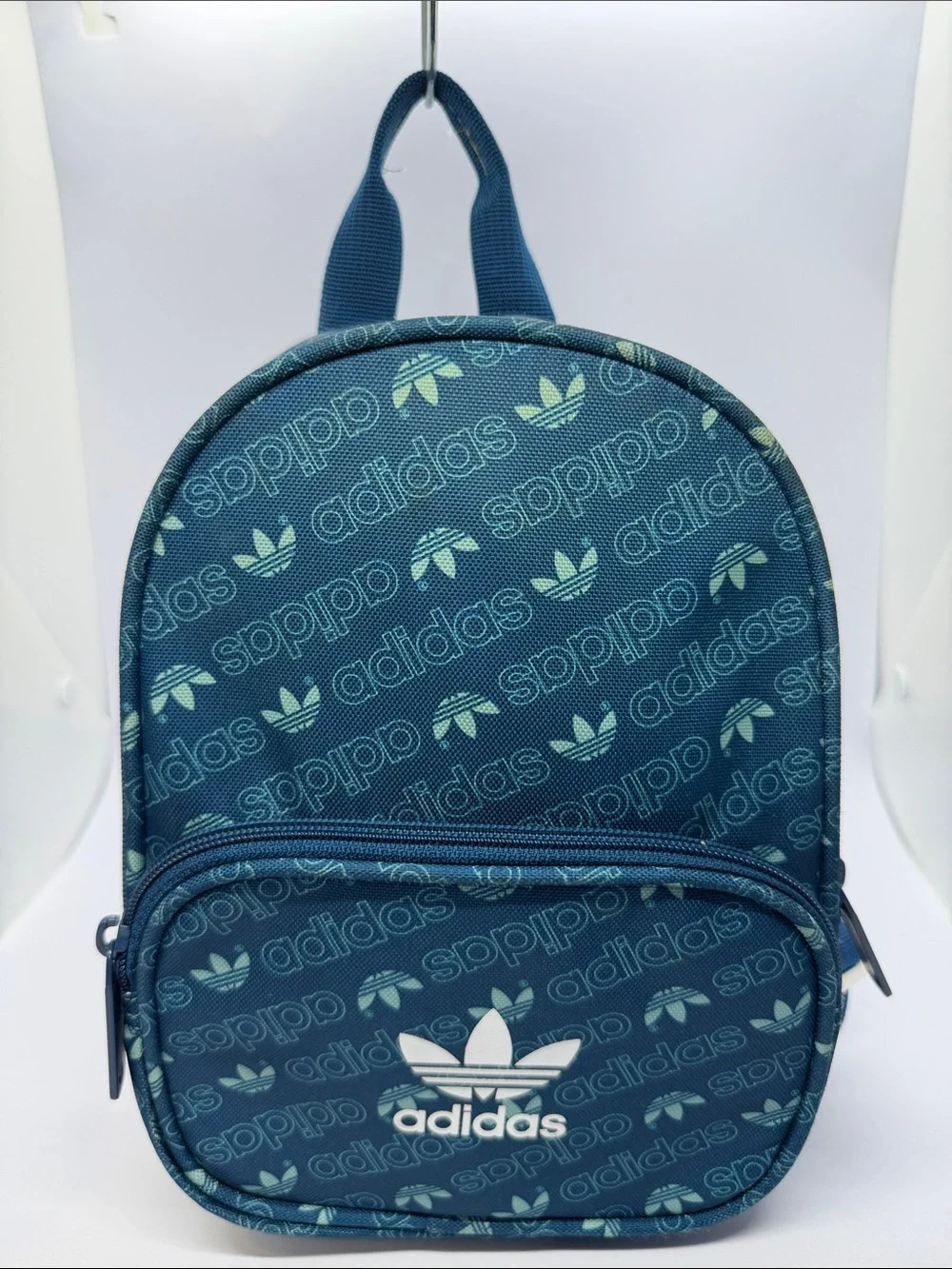 adidas Teal Blue Kids Mini Backpack with Trefoil Print